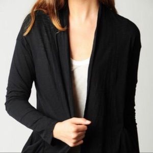 James Perse Black cotton open cardigan